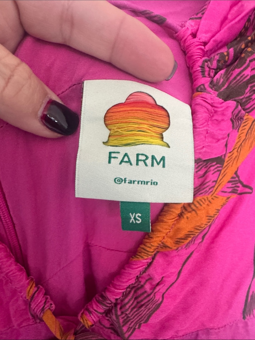 FARM Rio Pink and Orange Tropical Midi Dress - Picture 2 of 8